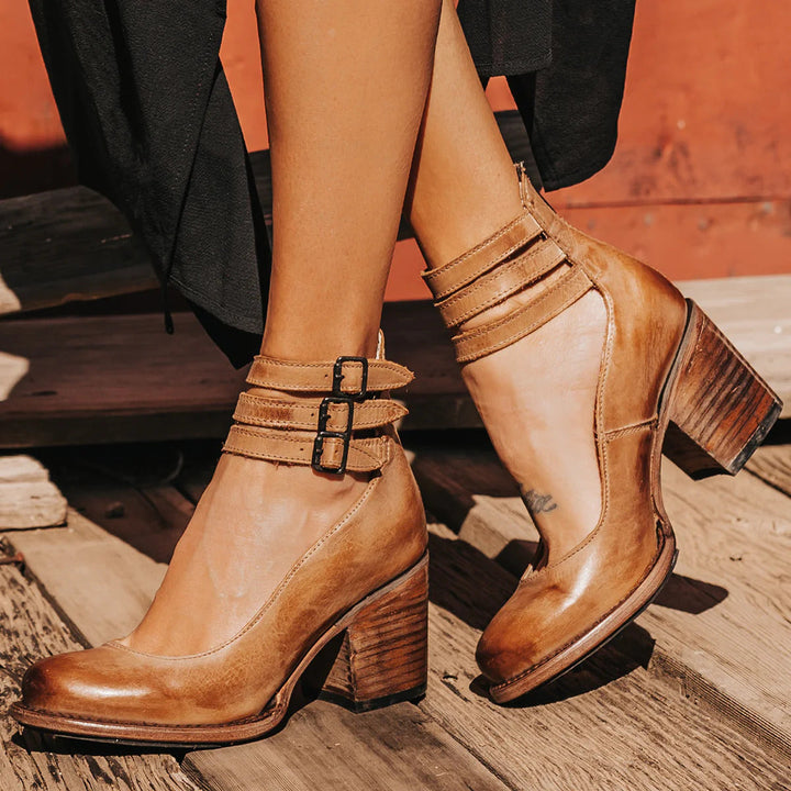 RINA | Strapped Block Heel Shoes