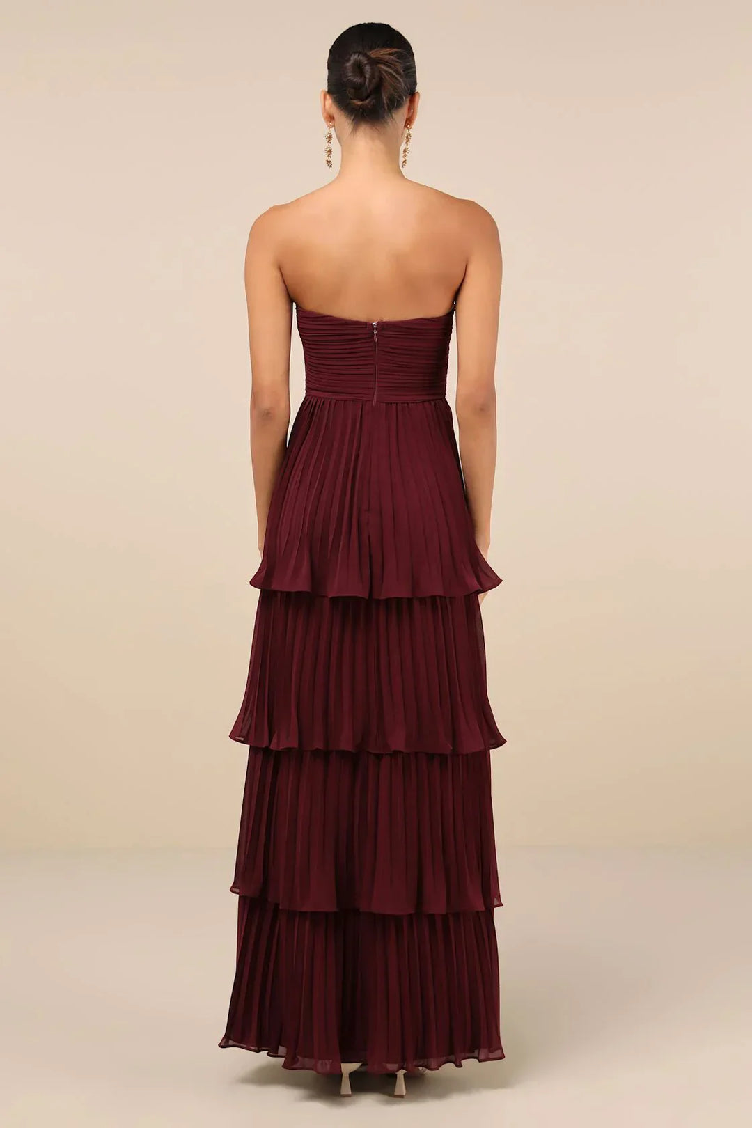 Olivia Strapless Plum Maxi Dress