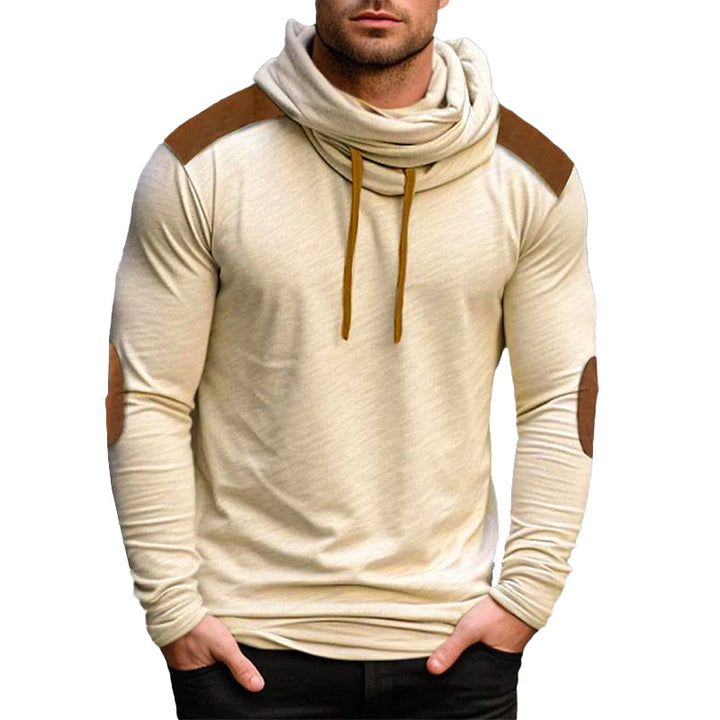 Men's Casual Color Block Pile Collar Long Sleeve T-Shirt 55323081X