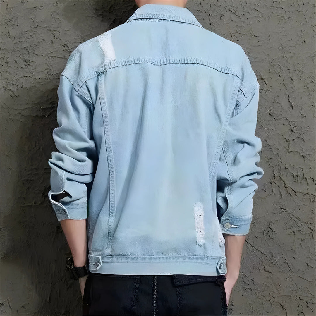 Spring Men's Distressed Denim Jacket