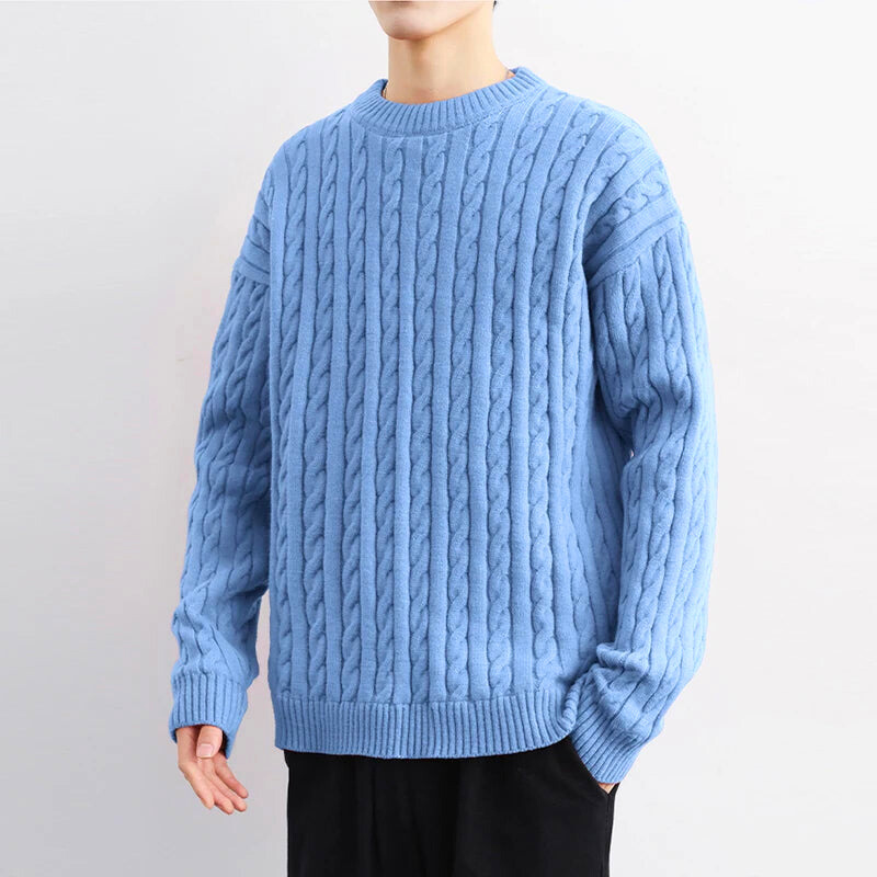 CABLE KNIT CREWNECK SWEATER