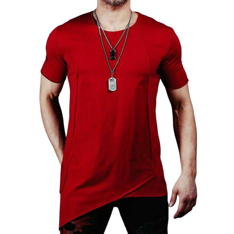 Men's Solid Color Cotton Round Neck Short Sleeve T-shirt 98099900U