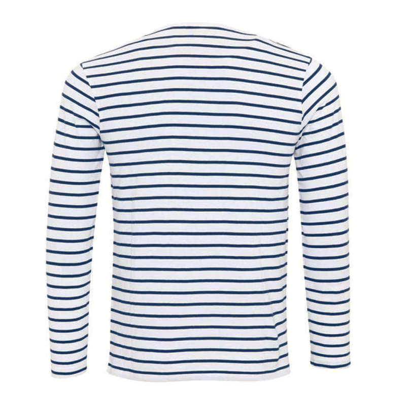 Men's Striped Henley Collar Long Sleeve Casual T-shirt 00046965Z