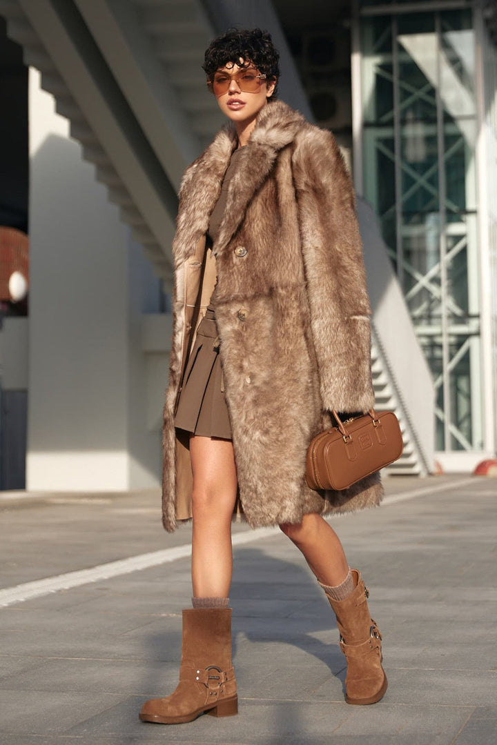 Sofia Long Faux Fur Coat for an Elegant Winter