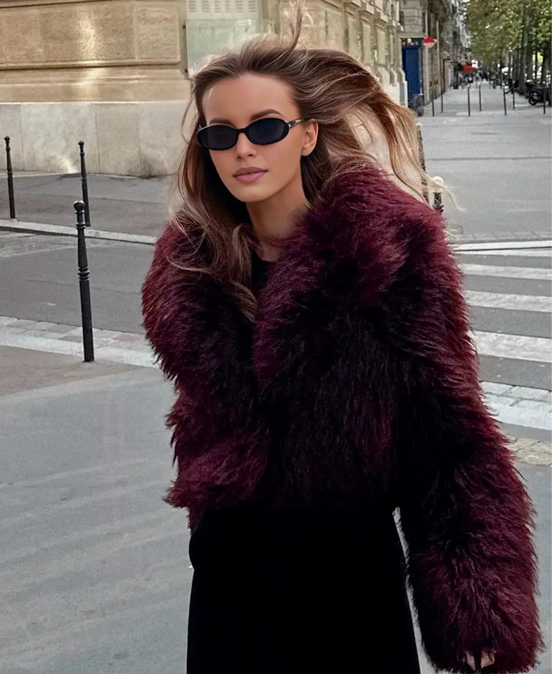 Velvet Rose Faux Fur Coat