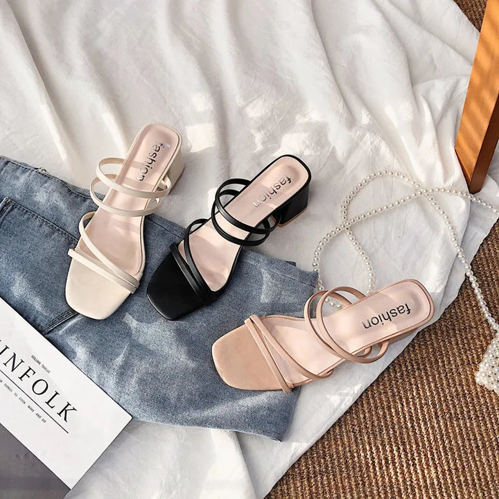 PAMELA | Strappy Block Heel Sandals