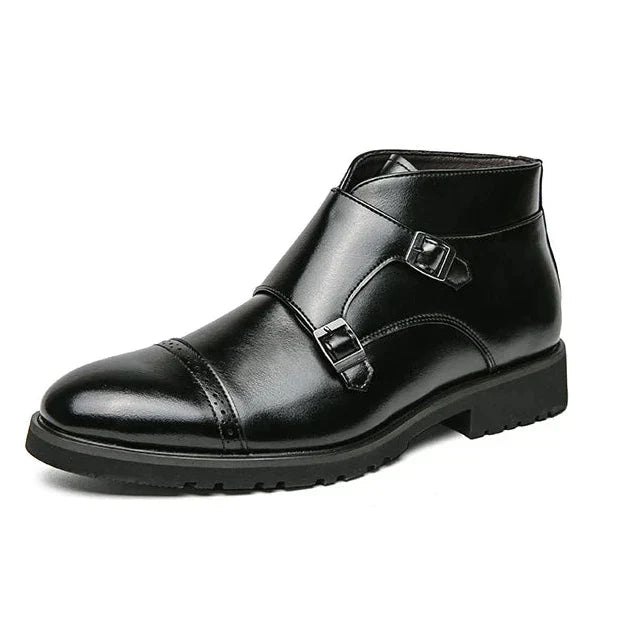 Honorius™ | Double Monk Leather Boots with Straps