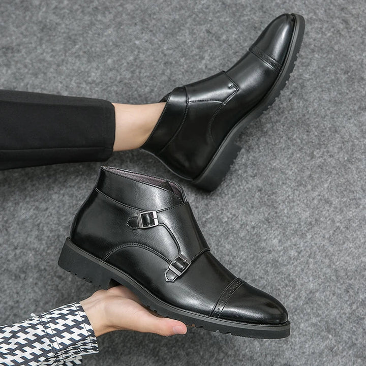 Honorius™ | Double Monk Leather Boots with Straps