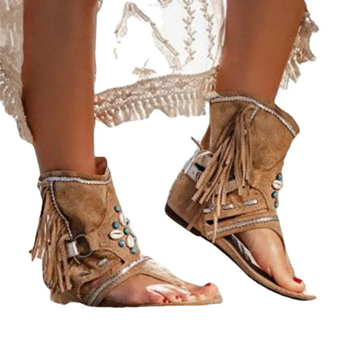 FARRAH | Fringe Boho Sandals