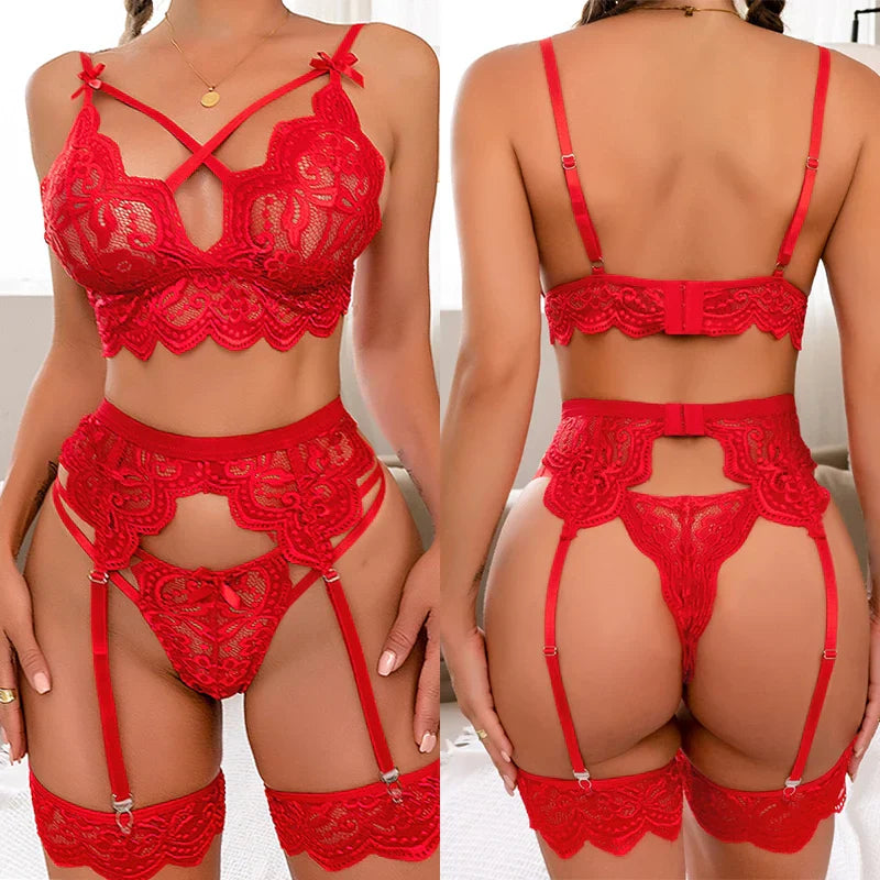 Mariana™ 3-Piece French Lingerie Set - Elegance and Seduction