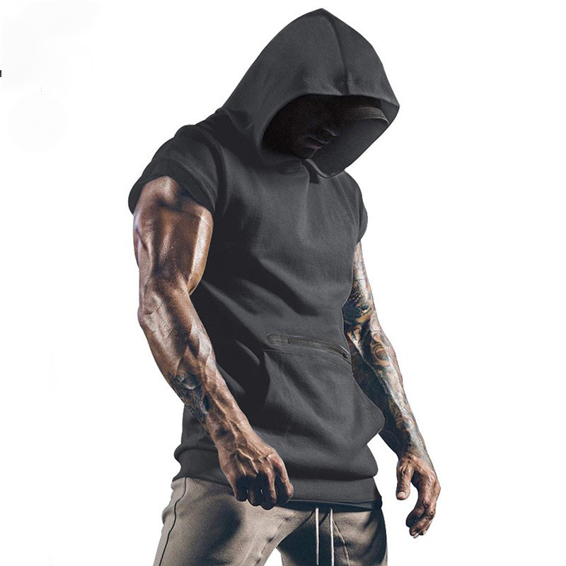 Men's Classic Casual Slim Fit Hooded Short Sleeve T-Shirt 99257498K