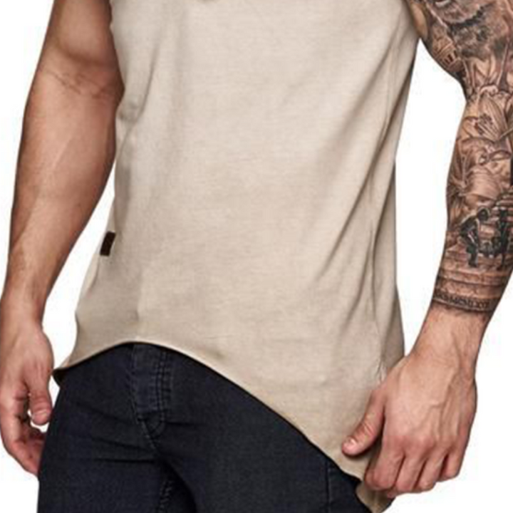 Men's Casual Round Neck Zipper Cotton Slim Short Sleeve T-Shirt 85253281K