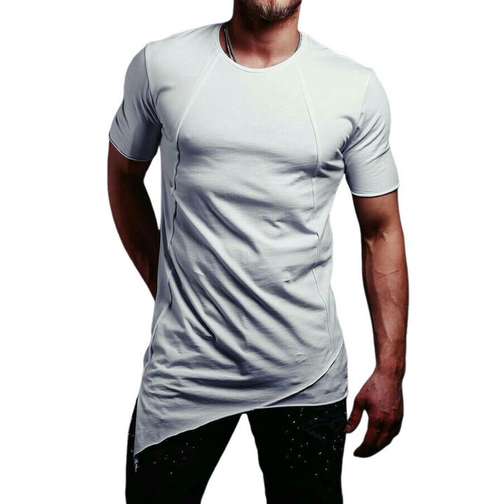 Men's Solid Color Cotton Round Neck Short Sleeve T-shirt 98099900U