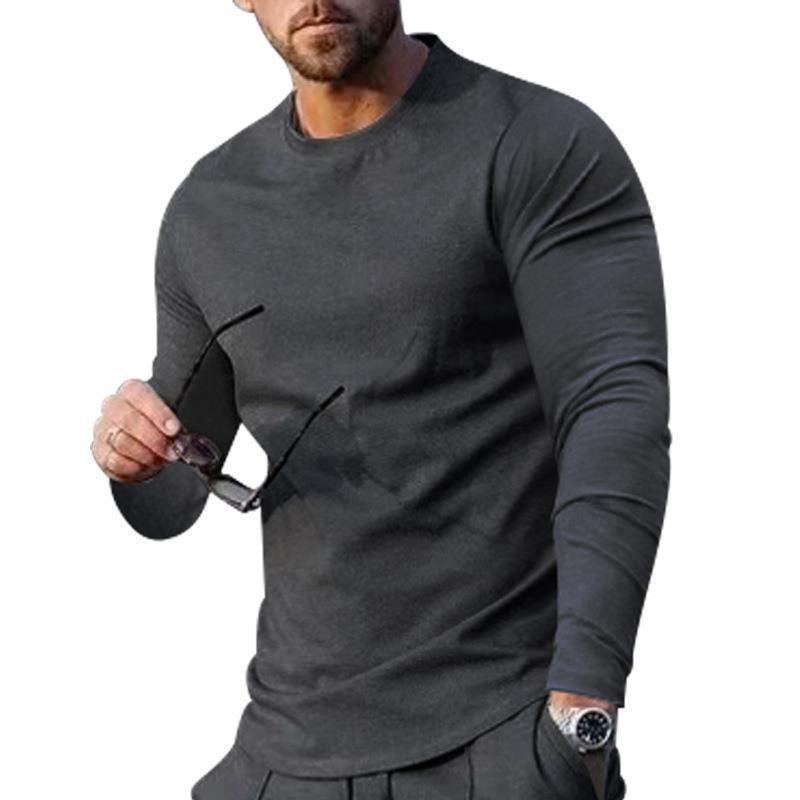 Men's Loose Fit Solid Long Sleeve T-shirt 12886243Z