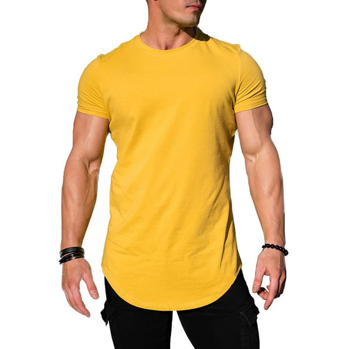 Men's Solid Color Loose Round Neck Short Sleeve T-Shirt 45316034X