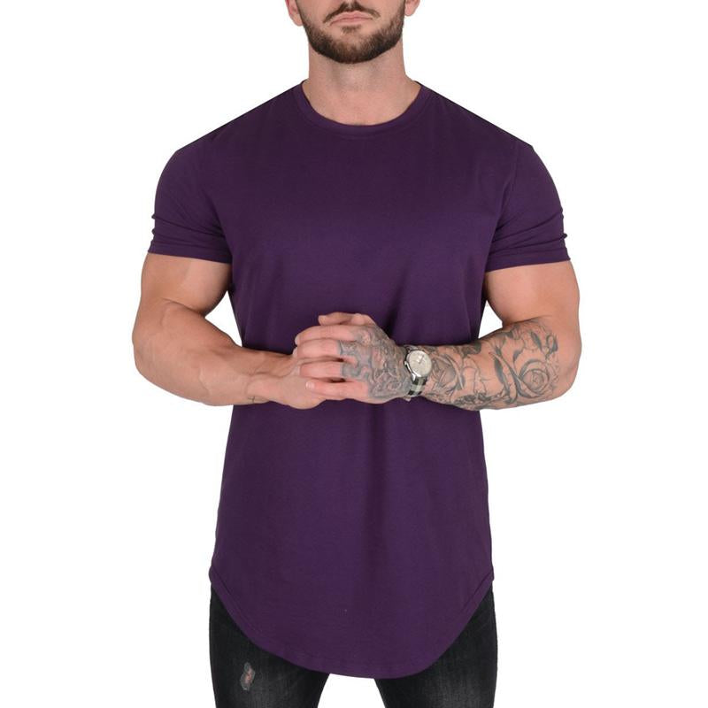 Men's Solid Color Loose Round Neck Short Sleeve T-Shirt 45316034X