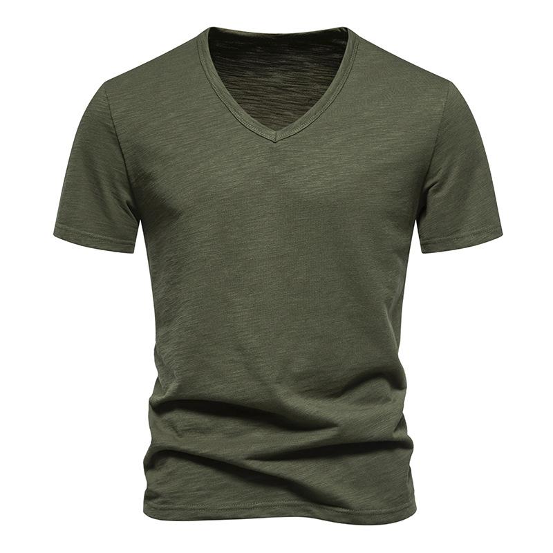 Men's Casual Bamboo Cotton V-Neck Short Sleeve T-Shirt 40233714X