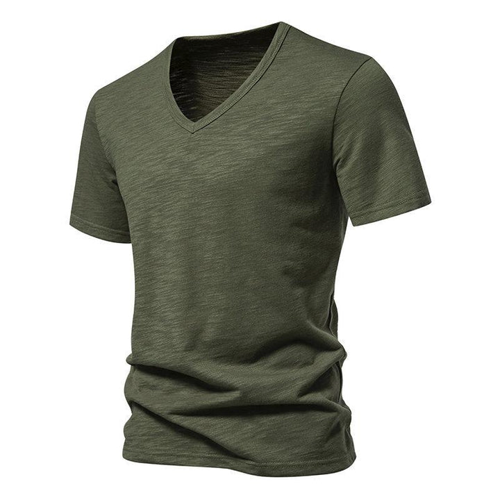 Men's Casual Bamboo Cotton V-Neck Short Sleeve T-Shirt 40233714X