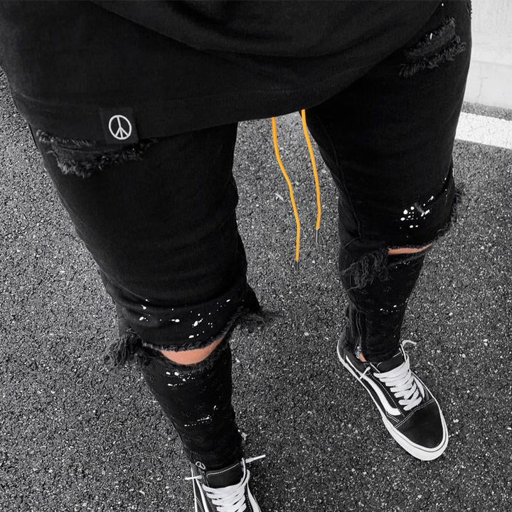 Men's Slim Fit Ripped Skinny Jeans 55776731U