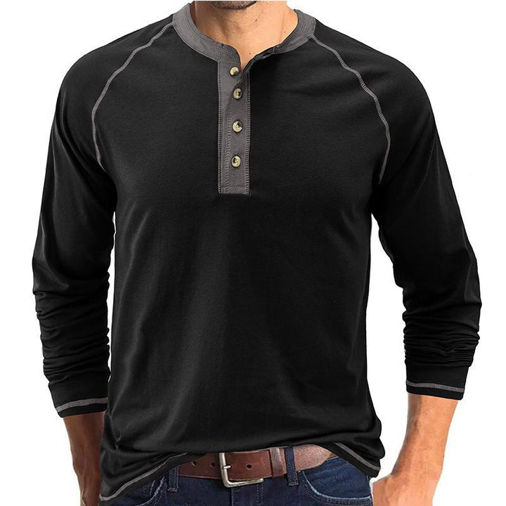 Men's Classic Casual Henley Neck Long Sleeve T-Shirt 62985275K