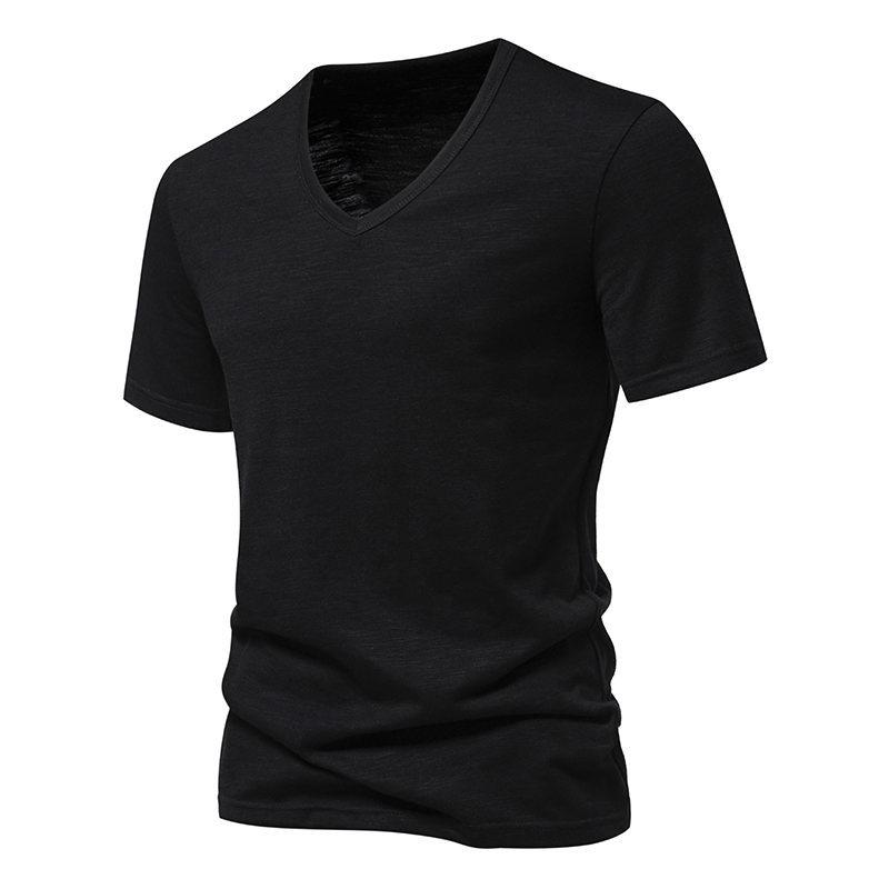 Men's Casual Bamboo Cotton V-Neck Short Sleeve T-Shirt 40233714X