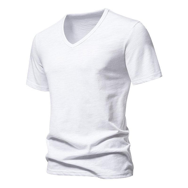 Men's Casual Bamboo Cotton V-Neck Short Sleeve T-Shirt 40233714X