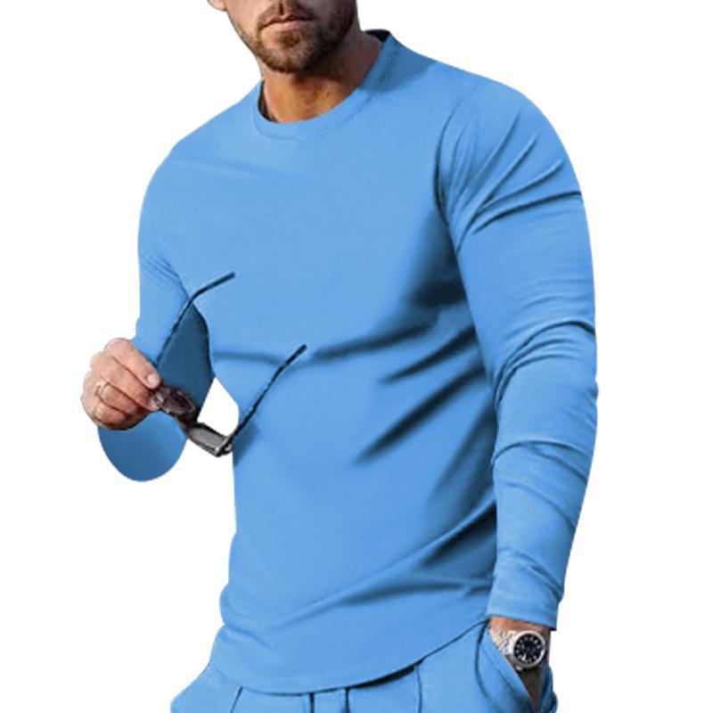 Men's Loose Fit Solid Long Sleeve T-shirt 12886243Z