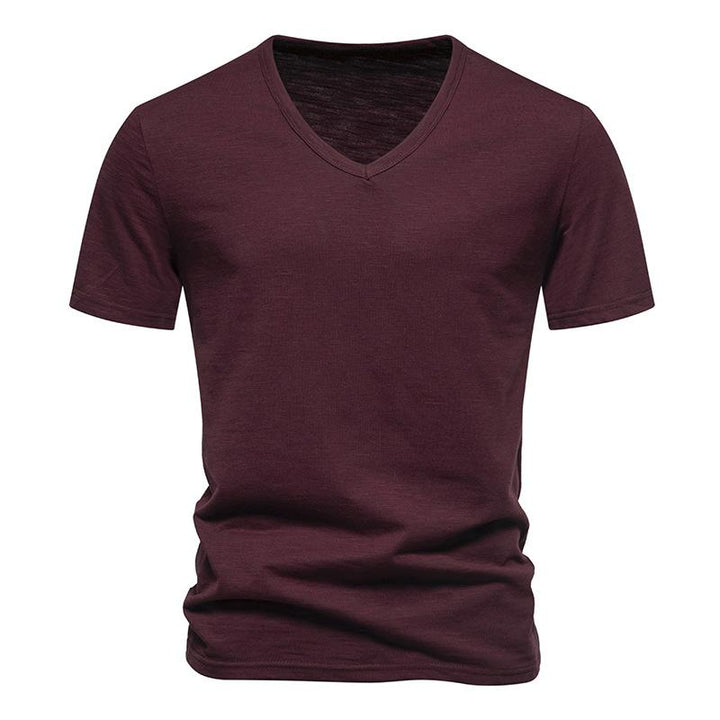 Men's Casual Bamboo Cotton V-Neck Short Sleeve T-Shirt 40233714X