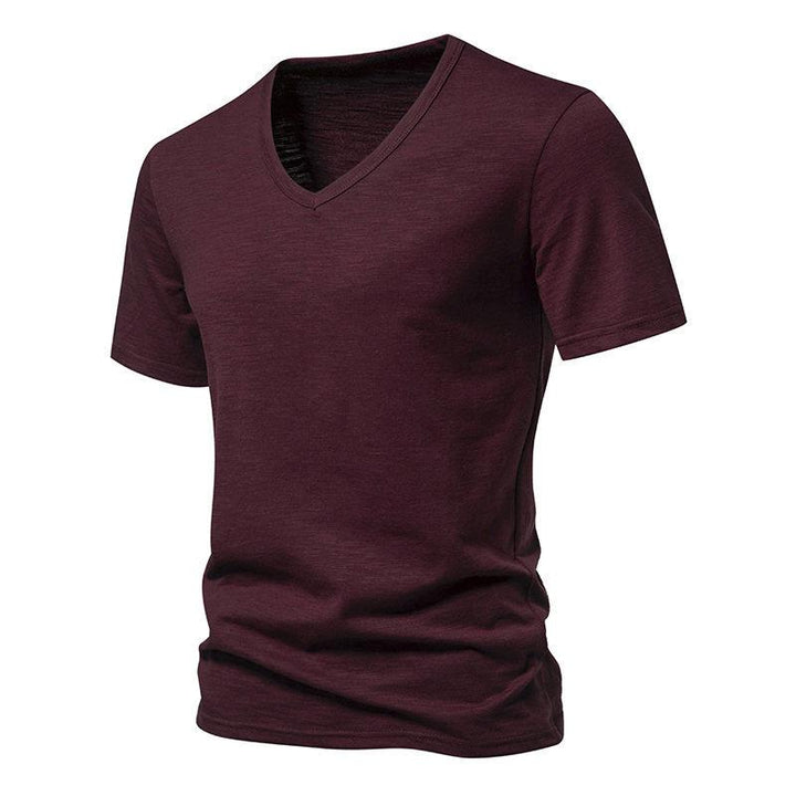 Men's Casual Bamboo Cotton V-Neck Short Sleeve T-Shirt 40233714X