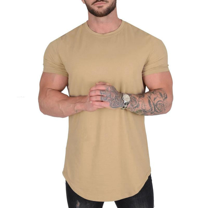 Men's Solid Color Loose Round Neck Short Sleeve T-Shirt 45316034X