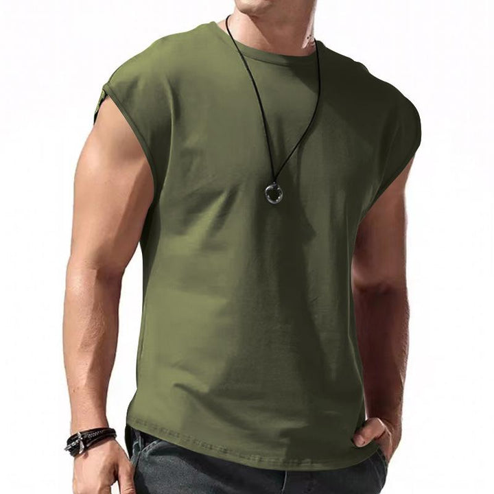 Men's Solid Loose Sleeveless  Sports T-shirt 64307072Z