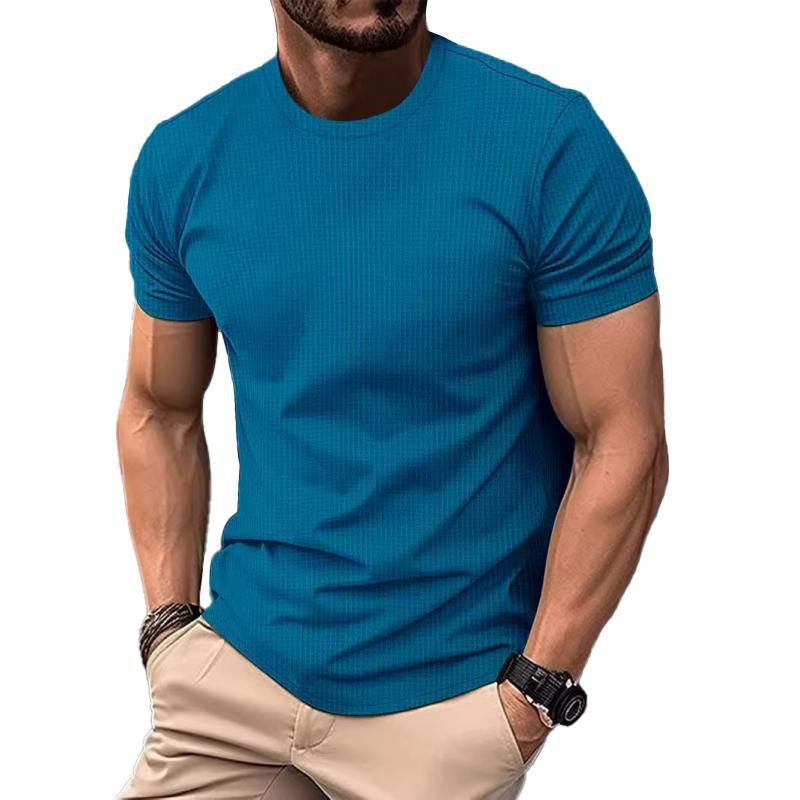 Men's Casual Round Neck Breathable Ice Silk Short-Sleeved T-Shirt 60616570M