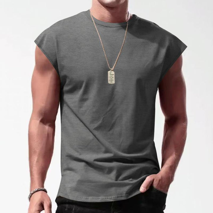 Men's Solid Loose Sleeveless  Sports T-shirt 64307072Z