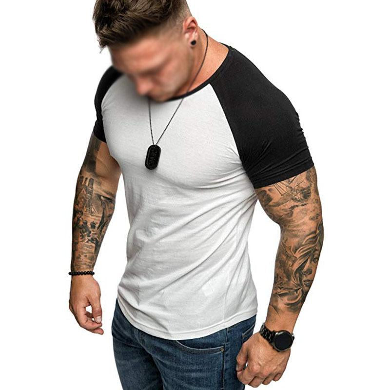 Men's Casual Color Contrasting Raglan Sleeve T-Shirt 94645084M