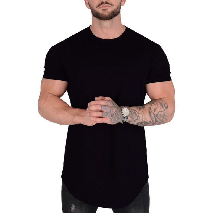 Men's Solid Color Loose Round Neck Short Sleeve T-Shirt 45316034X