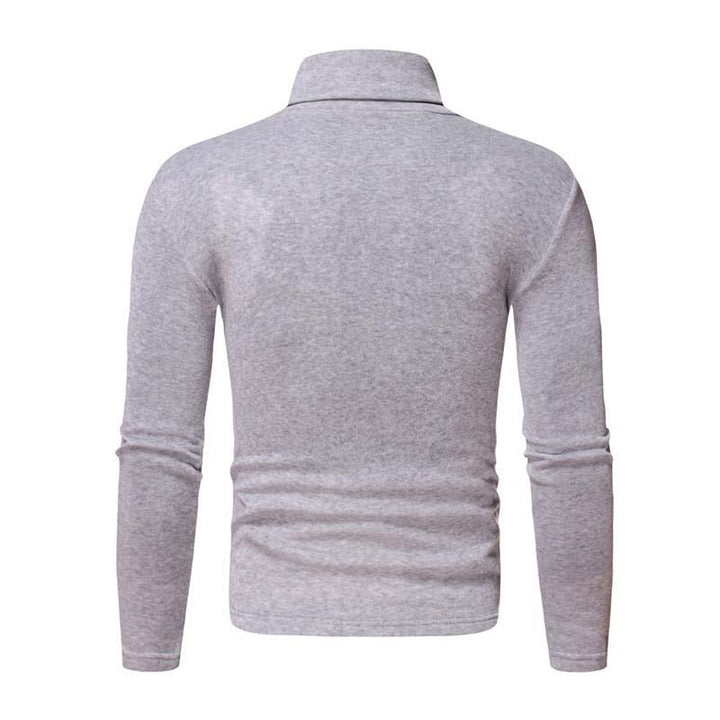 Men's Classic Casual Fleece High Collar Long Sleeve T-shirt 97790009K