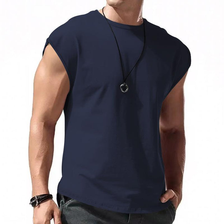 Men's Solid Loose Sleeveless  Sports T-shirt 64307072Z