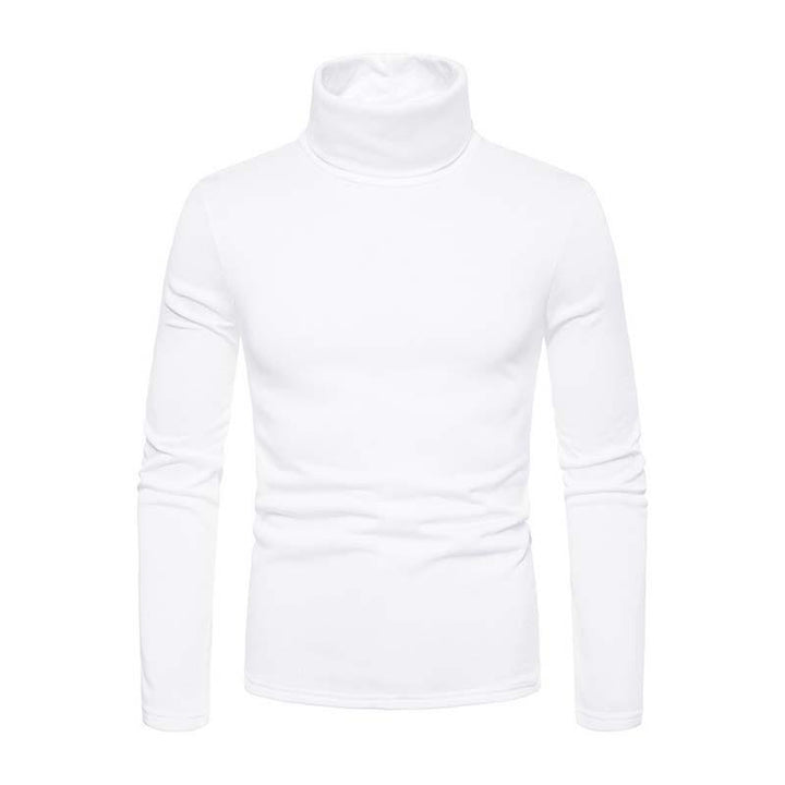 Men's Classic Casual Fleece High Collar Long Sleeve T-shirt 97790009K