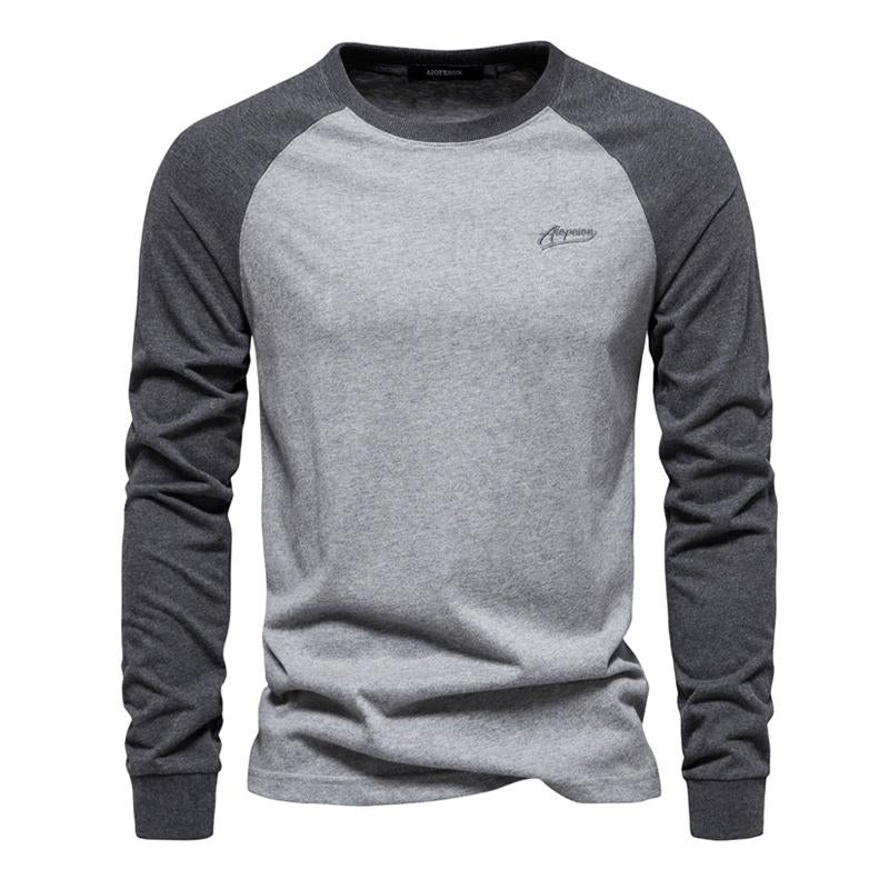 Men's Casual Color Block Raglan Long Sleeve T-Shirt 68843966Y