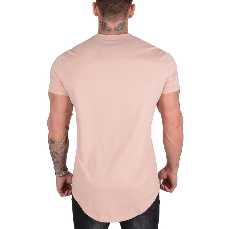 Men's Solid Color Loose Round Neck Short Sleeve T-Shirt 45316034X