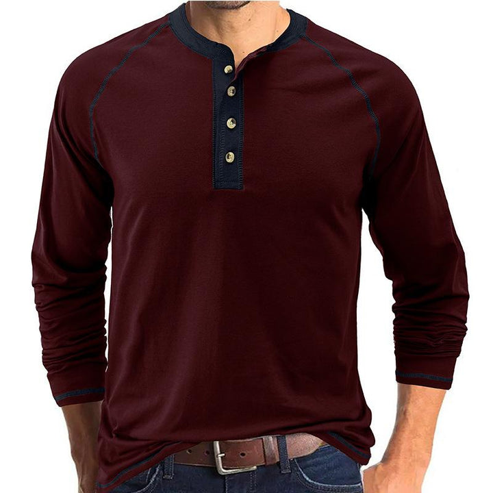 Men's Classic Casual Henley Neck Long Sleeve T-Shirt 62985275K