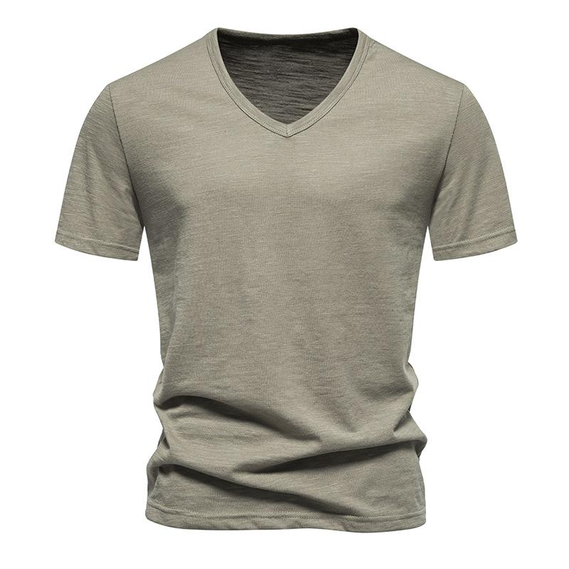 Men's Casual Bamboo Cotton V-Neck Short Sleeve T-Shirt 40233714X