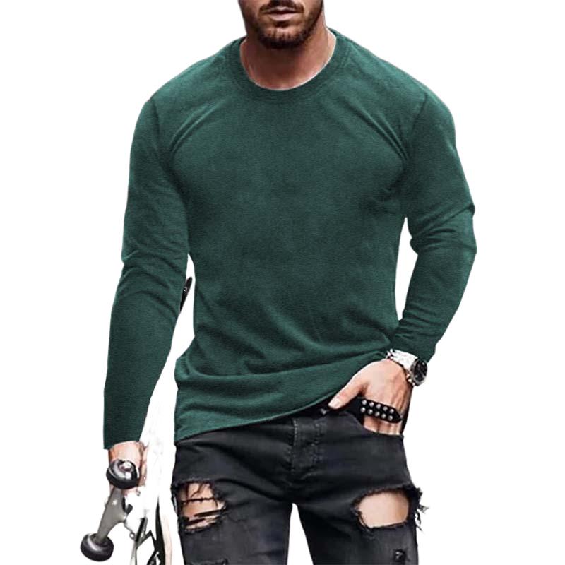 Men's Classic Casual Crew Neck Long Sleeve T-Shirt 78521115K