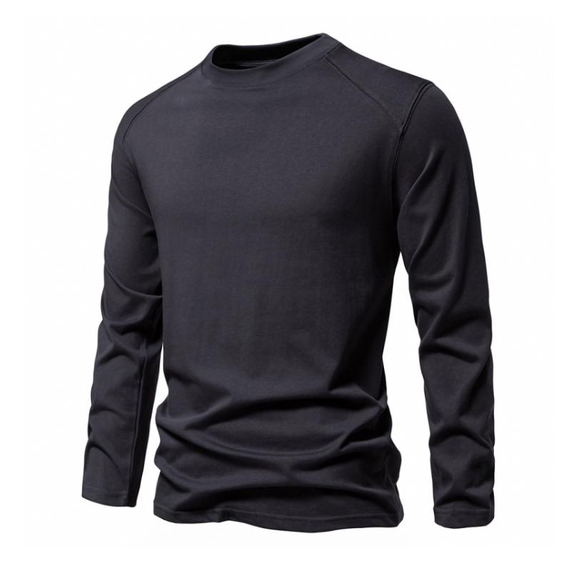 Men's Casual Cotton Breathable Round Neck Slim Long Sleeve T-shirt 39533085M