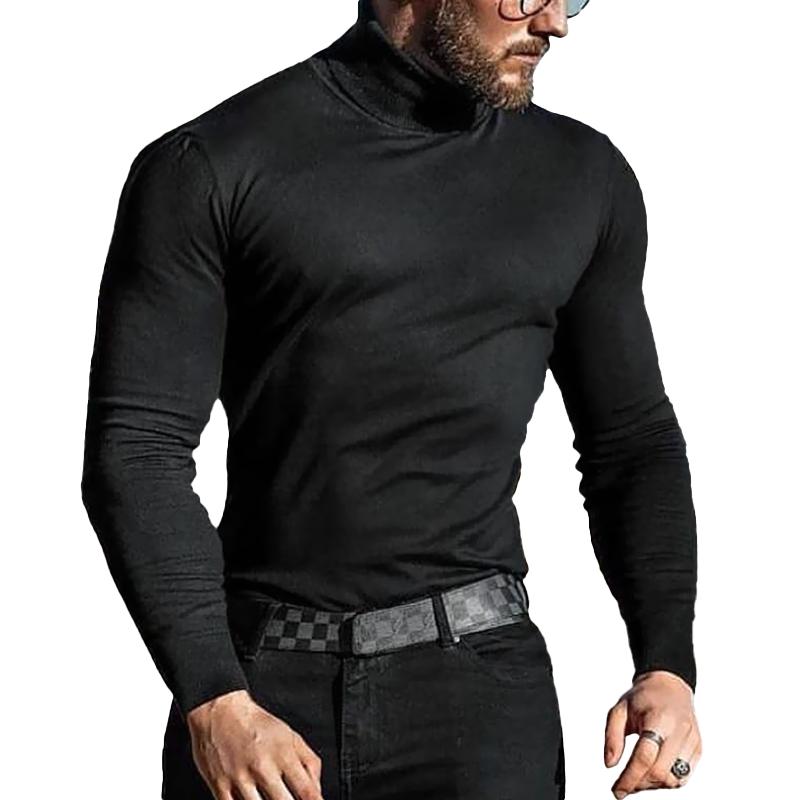 Men's Turtleneck Long Sleeve Solid T-shirt 71884440Z