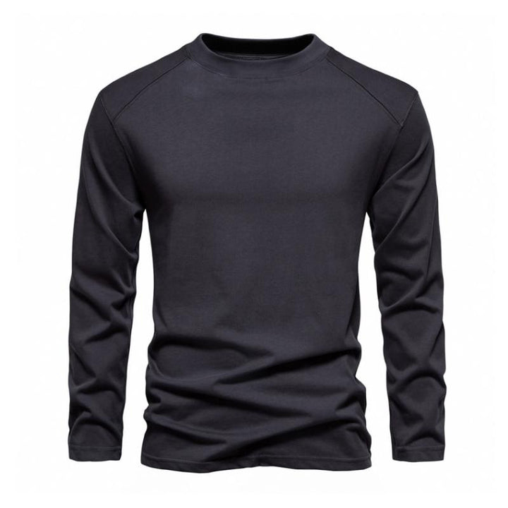 Men's Casual Cotton Breathable Round Neck Slim Long Sleeve T-shirt 39533085M