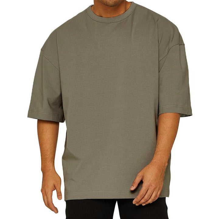 Men's Solid Color Loose Sports Fitness T-shirt 27367532Z