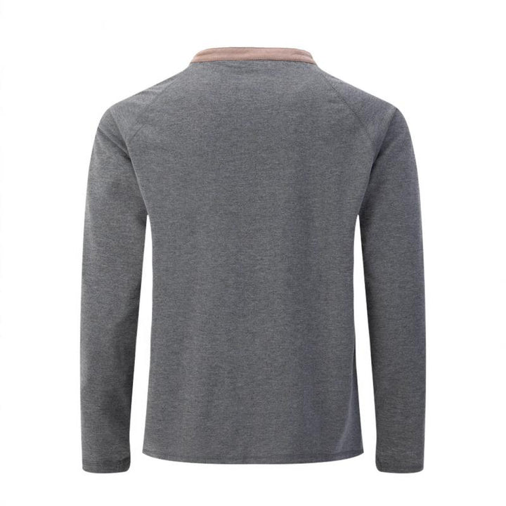 Men's Casual Colorblock Round Neck Raglan Long Sleeve T-Shirt 92199653Y