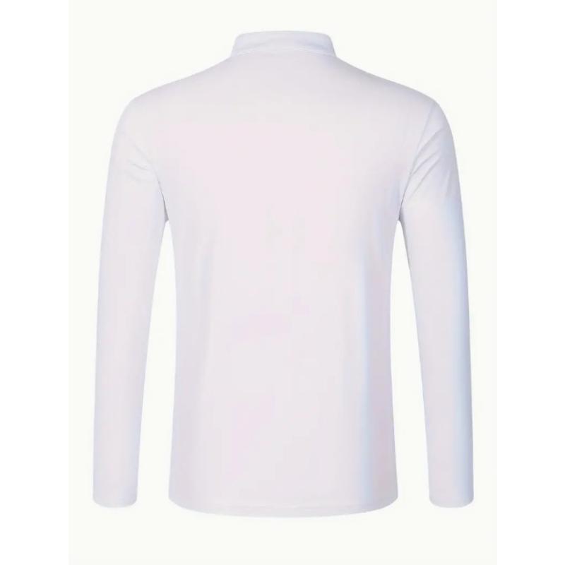 Men's Colorblock Stand Collar Long Sleeve T-Shirt 46741590Y