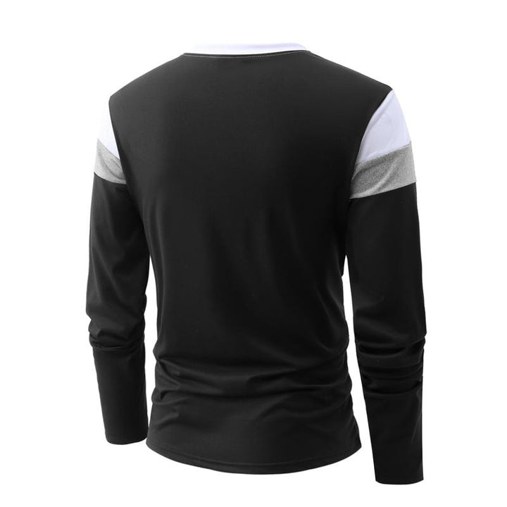 Men's Colorblock Round Neck Long Sleeve T-shirt 40663657Z